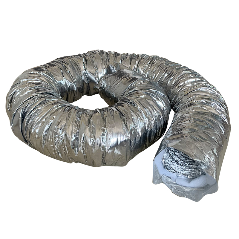 Aluminum foil coated fiberglass flexible duct
