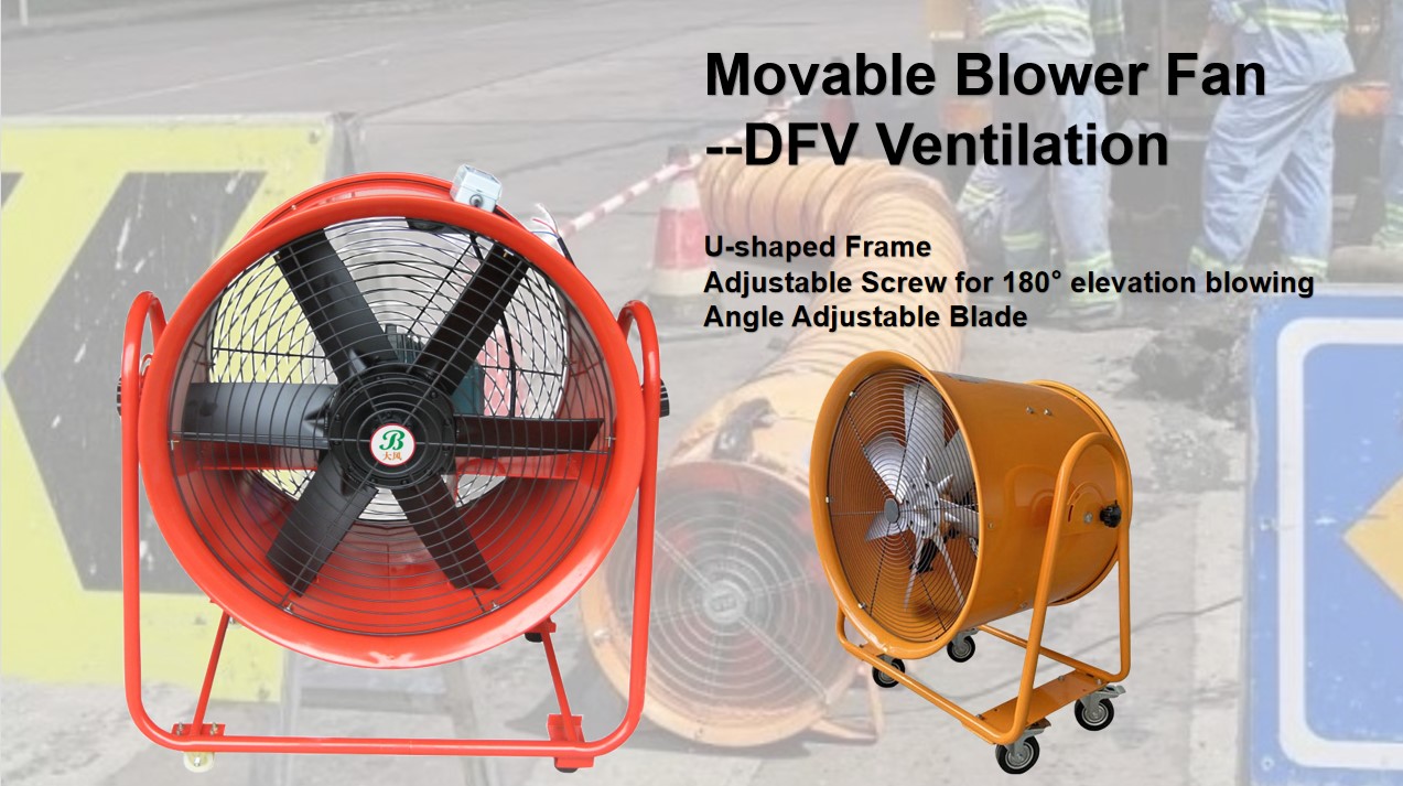 Movable Blower Fan｜180º Evelation Blowing｜Large Air Flow